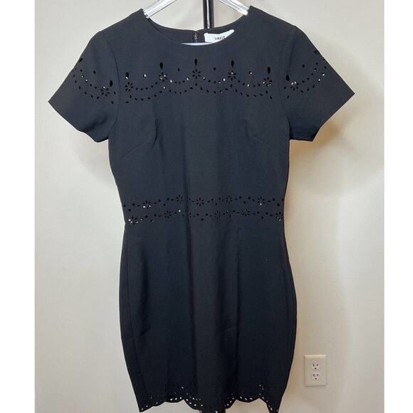 Likely Black Mini Dress Short Sleeve Cutout Bodycon Cocktail Party Career - Picture 3 of 9